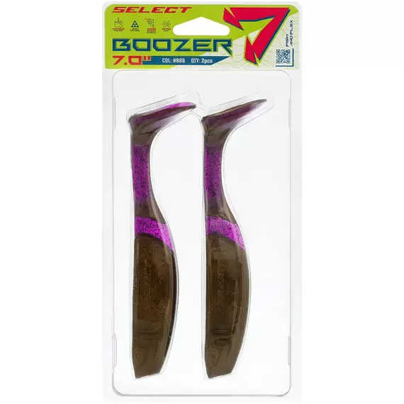 Силікон Select Boozer SE 7" #888 (2 шт / уп), Длина силикона: 7" (17.5 см), Расцветка силикона: 888, фото , изображение 2